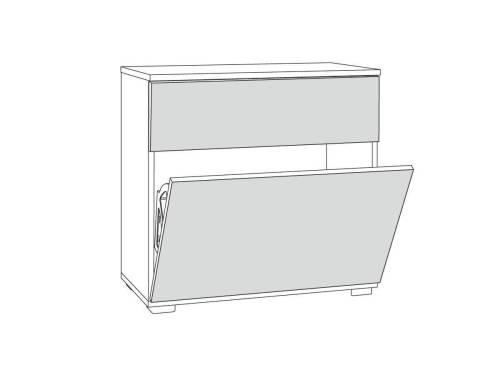 Октава Тумба для обуви 16.127 Серый графит/Дуб Вотан