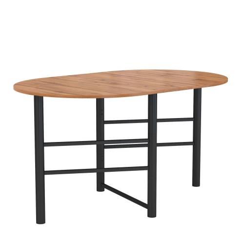 Стол 42.41 "Октава" (раскладной) (дуб вотан / металл черный)