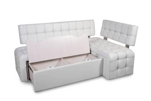 Кухонный угловой диван со спальным местом ПРАГА / Венге / Экокожа Милк