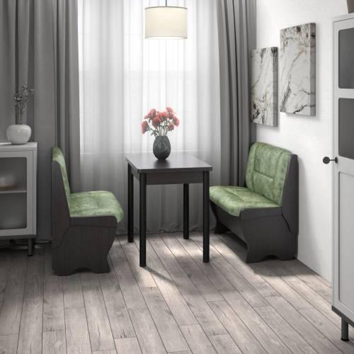 Кухонный набор Лотос ( Лотос 950 2 шт. + стол Ирис / черные опоры)  Венге / Велюр Мохито