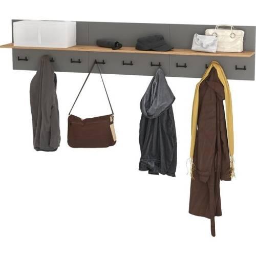 Прихожая Октава 6 Графит серый/Дуб золотой