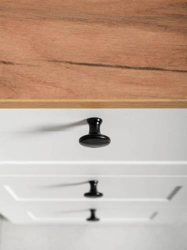 Стол письменный Остин 12.159, Белый PE шагрень/Дуб Золотой Крафт