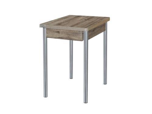 Стол обеденный Глайдер / Дуб веллингтон / Опора № 2-круглая серебристый металлик