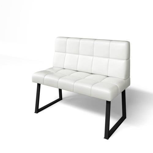 Кухонный диван Реал РМД 1100 / Экокожа Милк / Черный муар