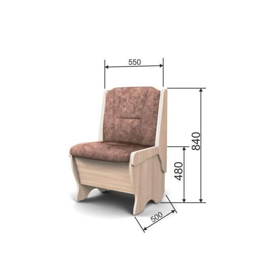 Скамья Лотос 550 / Ясень светлый / Велюр Коньяк