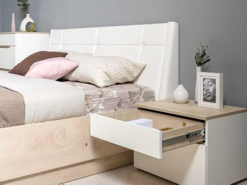 Спальня Муссон 2 Белый/Дуб Эндгрейн