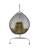 Подвесное кресло КАПЛЯ ЛЮКС Белая стойка, двуцветное с ротангом, белое/чёрное, бежевая подушка