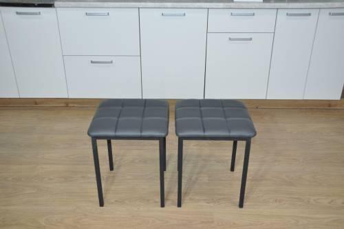 Табурет Текс кожзам Серый/каркас черный