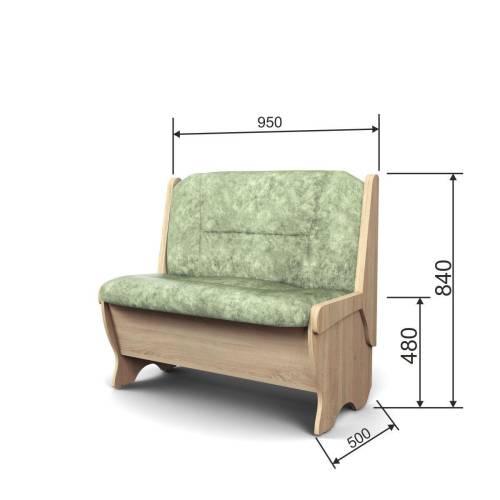 Кухонный набор Лотос ( Лотос 950 2 шт. + стол Ирис / черные опоры)  Дуб Сонома / Велюр Мохито