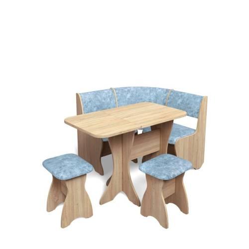 Кухонный набор Тюльпан-мини / дуб сонома / велюр Лагуна