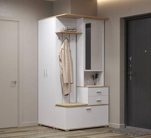 Прихожая модульная Антре 1 Белый / Дуб золотой