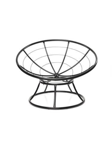 Кресло ПАПАСАН без ротанга чёрное, серая подушка