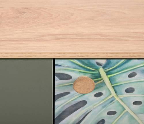 Комод Маттиас 16.245, Дымчатый Зеленый/Гикори Рокфорд Натуральный