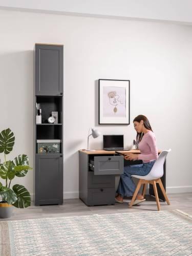 Стол письменный Остин 12.159, Серый Графит/Дуб Золотой Крафт