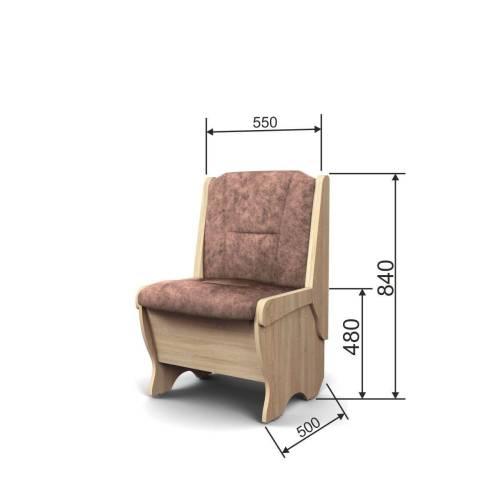 Скамья Лотос 550 / Дуб Сонома / Велюр Коньяк