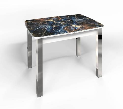 Стол СМ-5 Флорида ноги окрас квадратный белый/хром