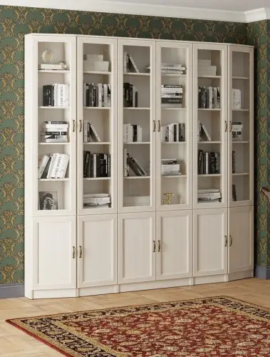 Шкаф-пенал скошенный В-21 Оливия Вудлайн Кремовый/Аруша Венге