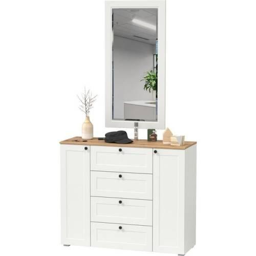 Прихожая Остин №20 Белый шагрень/дуб золотой