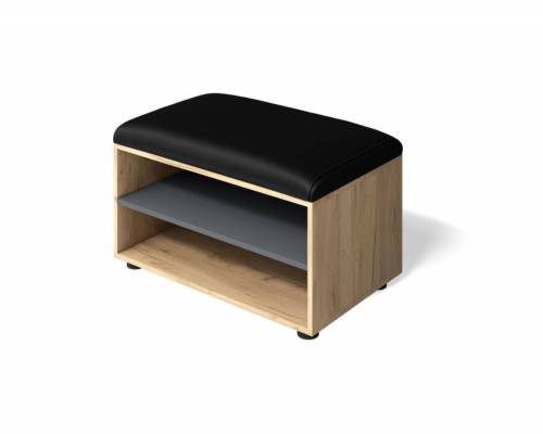 Обувница Мини-Лайт МЛ-8 дуб крафт/графит/черный к/з