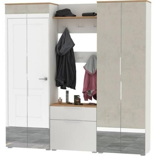 Прихожая Октава 44 Белый шагрень /Дуб золотой