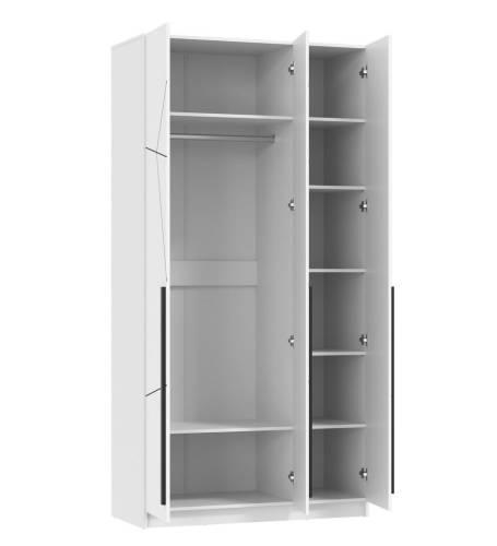 Шкаф для одежды 67.12 "Брандо" (3-х дв.) МДФ ГЕОМЕТРИЯ Белый