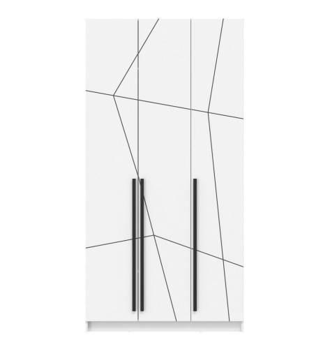 Шкаф для одежды 67.12 "Брандо" (3-х дв.) МДФ ГЕОМЕТРИЯ Белый