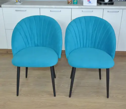 Стул Д черный/велюр Лазурь