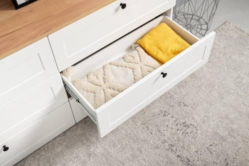 Комод Остин 16.240, Белый PE шагрень/Дуб Золотой Крафт