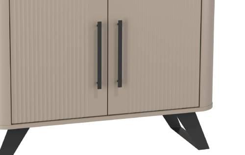 Шкаф-витрина 76.01 Фиделия Серый камень/Мрамор черный