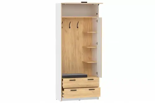 НМ 014.64 Оттавия Шкаф комбинированный Белый/дуб крафт золотой