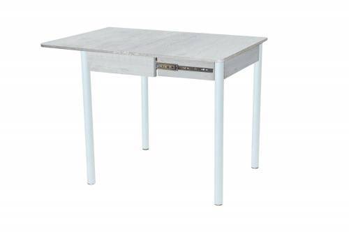 Стол обеденный Глайдер / Бетон пайн белый /Опора № 2-круглая муар белый