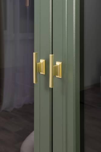 Шкаф-витрина Марион 16.397.02, Дымчатый Зеленый/Олива шагрень