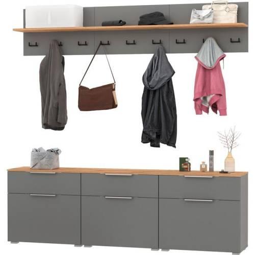 Прихожая Октава 22 Графит серый/Дуб золотой