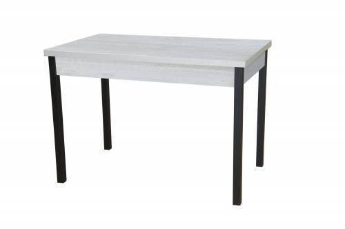 Стол обеденный раздвижной КОЛОРАДО / Бетон пайн белый/ опора Квадро черный муар