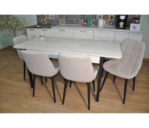 Обеденная группа Сканд Бетон белый/опора черный/ бид01 №1