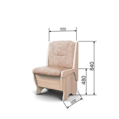 Скамья Лотос 550 / Ясень светлый / Велюр Латте