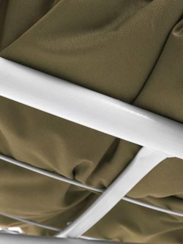 Кресло ПАПАСАН без ротанга белое, бежевая подушка