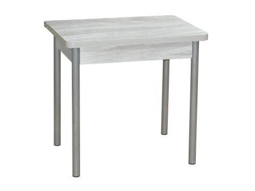 Стол обеденный ЭКО 80*60 / Ясень шимо светлый /Опора № 2-круглая серебристый металлик