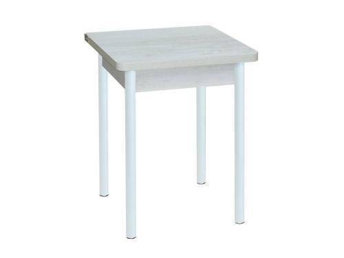 Стол обеденный ЭКО 60*60 / Бетон пайн белый /Опора № 2-круглая муар белый