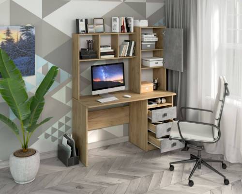Стол компьютерный СК-9 дуб крафт/ателье