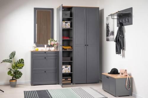 Остин Шкаф-пенал 13.225 Серый графит/Дуб Вотан