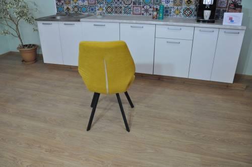 Стул Ч черный/велюр Горчица