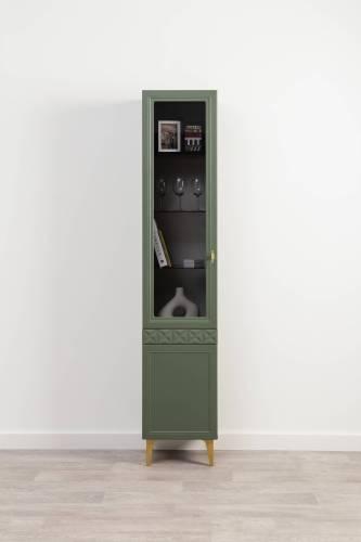 Шкаф-витрина Марион 16.397.01, Дымчатый Зеленый/Олива шагрень