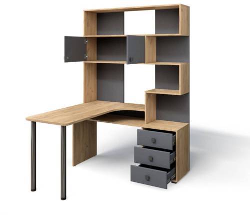 Стол Компьютерный СК-10 ЛЕВЫЙ Дуб крафт/Графит