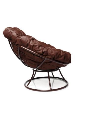 Кресло ПАПАСАН без ротанга коричневое, коричневая подушка