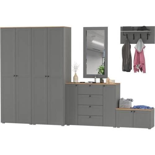 Прихожая Остин №67 Графит/дуб золотой