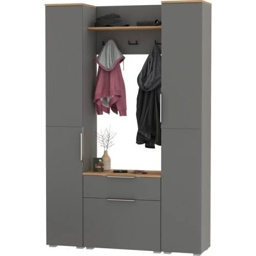 Прихожая Октава 36 Графит серый/Дуб золотой