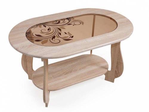 Стол журнальный СЖ-21 с рисунком Р3 дуб сонома