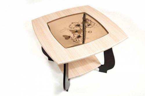 Стол журнальный СЖ-22 с рисунком Р2 дуб/венге