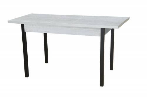 Стол обеденный раздвижной КОЛОРАДО / Бетон пайн белый/ опора Квадро черный муар